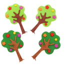Pack of 4 Mixed Foam Shapes Green Trees Embellishments for Kids Scrapbooking Craft