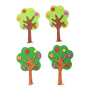 Pack of 4 Mixed Foam Shapes Green Trees Embellishments for Kids Scrapbooking Craft