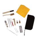 Set of 14pcs Jewelry Making Tools Kit Beading Polishing Tweezers Brushes with Bag