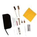 Set of 14pcs Jewelry Making Tools Kit Beading Polishing Tweezers Brushes with Bag
