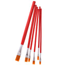 6 x Flat Pointed Tip Nylon Hair Acrylic Watercolor Brush Artist Brush Set
