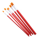 6 x Flat Pointed Tip Nylon Hair Acrylic Watercolor Brush Artist Brush Set