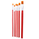 6 x Flat Pointed Tip Nylon Hair Acrylic Watercolor Brush Artist Brush Set