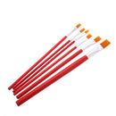 6 x Flat Pointed Tip Nylon Hair Acrylic Watercolor Brush Artist Brush Set