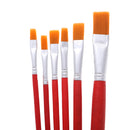 6 x Flat Pointed Tip Nylon Hair Acrylic Watercolor Brush Artist Brush Set