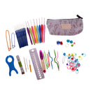 66PCS/SET Aluminium Crochet Hooks Needles Knitting Weaving DIY Tools Sewing crafts Supplies Blue