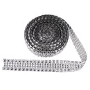 5 Yards Crystal Rhinestone Chain Mesh Ribbon Trim Sewing Craft Applique for Wedding Decor Silver
