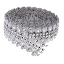 5 Yards Crystal Flower Rhinestone Chain Mesh Ribbon Trims Sewing Crafts Applique Silver