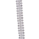 5 Yards Crystal Flower Rhinestone Chain Mesh Ribbon Trims Sewing Crafts Applique Silver