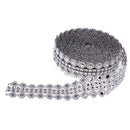 5 Yards Crystal Flower Rhinestone Chain Mesh Ribbon Trims Sewing Crafts Applique Silver