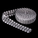 5 Yards Crystal Flower Rhinestone Chain Mesh Ribbon Trims Sewing Crafts Applique Silver