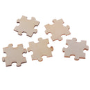Pack of 50 Wooden Cutout Pieces Puzzle Shape Embellishments for Kids DIY Art Crafts