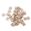 Pack of 50 Wooden Cutout Pieces Puzzle Shape Embellishments for Kids DIY Art Crafts