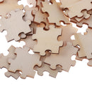 Pack of 50 Wooden Cutout Pieces Puzzle Shape Embellishments for Kids DIY Art Crafts