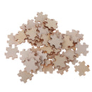 Pack of 50 Wooden Cutout Pieces Puzzle Shape Embellishments for Kids DIY Art Crafts