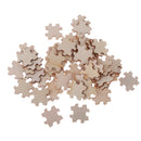Pack of 50 Wooden Cutout Pieces Puzzle Shape Embellishments for Kids DIY Art Crafts