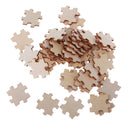 Pack of 50 Wooden Cutout Pieces Puzzle Shape Embellishments for Kids DIY Art Crafts