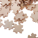 Pack of 100 Wooden Cutout Pieces Puzzle Shape Embellishments for Kids DIY Art Crafts