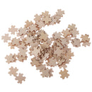 Pack of 100 Wooden Cutout Pieces Puzzle Shape Embellishments for Kids DIY Art Crafts