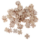 Pack of 100 Wooden Cutout Pieces Puzzle Shape Embellishments for Kids DIY Art Crafts