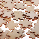 Pack of 100 Wooden Cutout Pieces Puzzle Shape Embellishments for Kids DIY Art Crafts