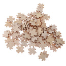 Pack of 100 Wooden Cutout Pieces Puzzle Shape Embellishments for Kids DIY Art Crafts