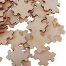 Pack of 100 Wooden Cutout Pieces Puzzle Shape Embellishments for Kids DIY Art Crafts