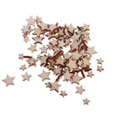 Pack of 100 Assorted Size Wooden Shape Unfinished Stars Embellishments for Scrapbooking Crafts