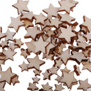 Pack of 100 Assorted Size Wooden Shape Unfinished Stars Embellishments for Scrapbooking Crafts