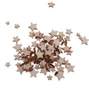 Pack of 100 Assorted Size Wooden Shape Unfinished Stars Embellishments for Scrapbooking Crafts
