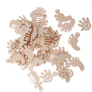 Pack of 50 Assorted Natural Wooden Shape Hands Feet Comb Embellishments for Crafts with Holes