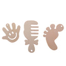 Pack of 50 Assorted Natural Wooden Shape Hands Feet Comb Embellishments for Crafts with Holes