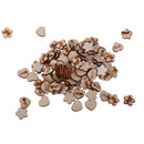 100pcs Mixed Wooden Shapes Hearts Plum Flower Unfinished Wood Pieces Embellishments for DIY Crafts