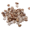 100pcs Mixed Wooden Shapes Hearts Plum Flower Unfinished Wood Pieces Embellishments for DIY Crafts