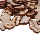 100pcs Mixed Wooden Shapes Hearts Plum Flower Unfinished Wood Pieces Embellishments for DIY Crafts
