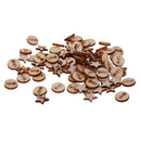 100pcs 14mm Round and Pentagram Shape Wood Craft for DIY Embellishments