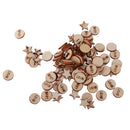 100pcs 14mm Round and Pentagram Shape Wood Craft for DIY Embellishments
