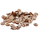 100pcs 14mm Round and Pentagram Shape Wood Craft for DIY Embellishments