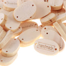 Pack of 100 Natural Wooden HANDMADE Buttons 2 Holes Connector Flatback for Sewing and Crafts