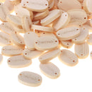 Pack of 100 Natural Wooden HANDMADE Buttons 2 Holes Connector Flatback for Sewing and Crafts