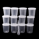 12pcs 30ml Plastic Measuring Cup with the Cap Drawing Tool 3.8x4cm