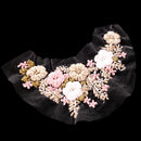 Elegant Ribbons Embroidery Flower Sewing Applique Embellishments for DIY Clothes Decoration