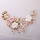Elegant Ribbons Embroidery Flower Sewing Applique Embellishments for DIY Clothes Decoration