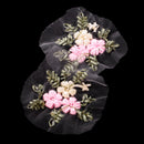 Pack of 2 Ribbons Embroidery Flower Sewing Applique Embellishments for Clothes Dress Decor