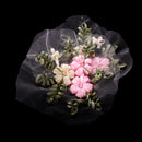 Pack of 2 Ribbons Embroidery Flower Sewing Applique Embellishments for Clothes Dress Decor