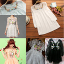 Pack of 2 Ribbons Embroidery Flower Sewing Applique Embellishments for Clothes Dress Decor