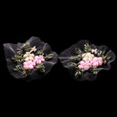 Pack of 2 Ribbons Embroidery Flower Sewing Applique Embellishments for Clothes Dress Decor