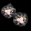 Pack of 2 Ribbons Embroidery Flower Sewing Applique Embellishments for Clothes Dress Decor