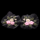 Pack of 2 Ribbons Embroidery Flower Sewing Applique Embellishments for Clothes Dress Decor