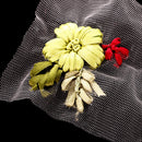 Pack of 2 Ribbons Embroidery Flower Sewing Applique Embellishments for Dress Decor Green